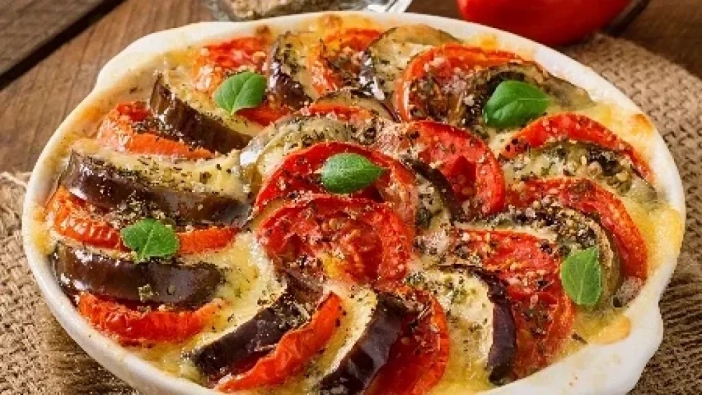 Zapečené rajčata, lilek, cuketa a parmazán RECEPT
