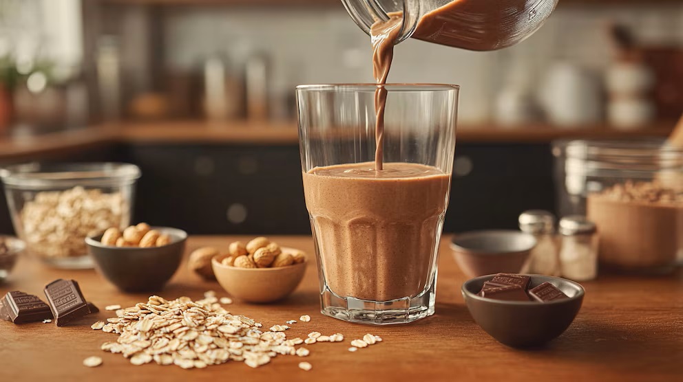 Jak připravit čokoládový proteinový koktejl s ovesem, abyste nabrali svalovou hmotu a byli silnější